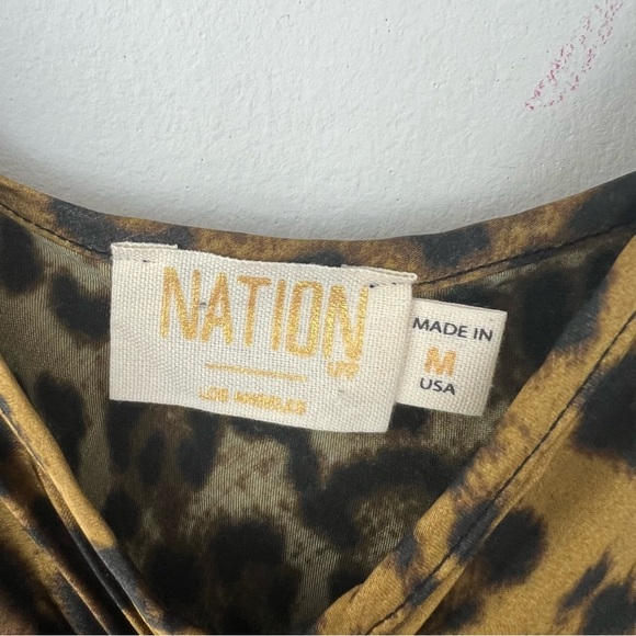 Nation LTD Marisa Ruched Animal Cheetah Print Satin Tank Top - Picture 5 of 6